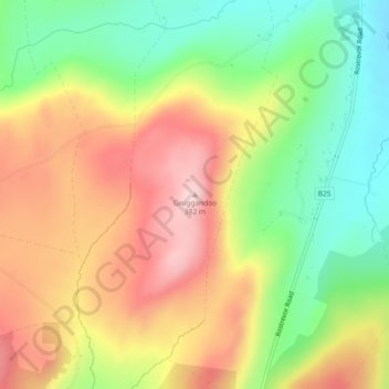 Gruggandoo topographic map, elevation, terrain