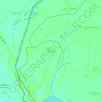 Hazara topographic map, elevation, terrain