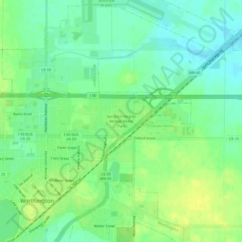 Sungold Heights Mobile Home Park topographic map, elevation, terrain