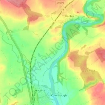 Gowrie topographic map, elevation, terrain