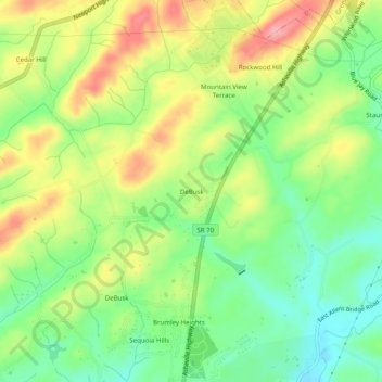 DeBusk topographic map, elevation, terrain