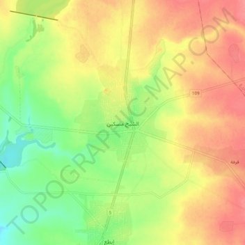 Shaykh Miskin topographic map, elevation, terrain