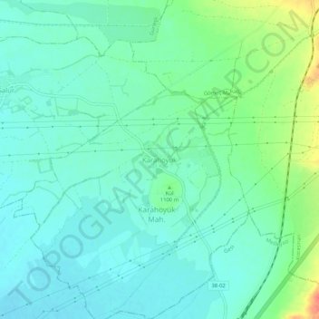 Karahöyük topographic map, elevation, terrain