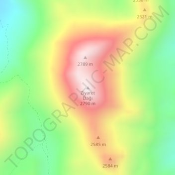 Ziyaret Dağı topographic map, elevation, terrain