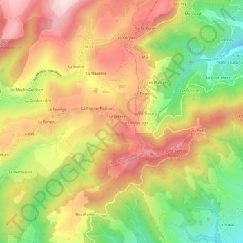 Le Recou topographic map, elevation, terrain