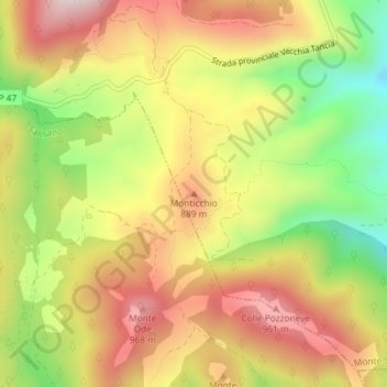 Monticchio topographic map, elevation, terrain