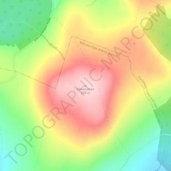 Slievenanee topographic map, elevation, terrain