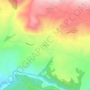Kaşpınar topographic map, elevation, terrain