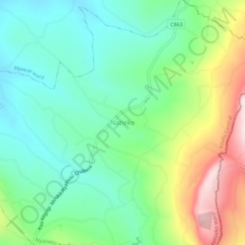 Natieko topographic map, elevation, terrain