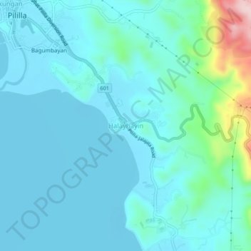 Halayhayin topographic map, elevation, terrain