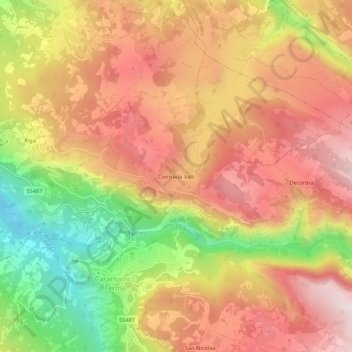 Contrada Valli topographic map, elevation, terrain