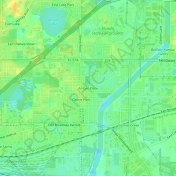 Amber Place topographic map, elevation, terrain