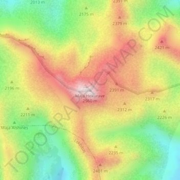 Maja Hekurave topographic map, elevation, terrain