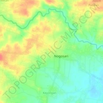 Glonggong topographic map, elevation, terrain