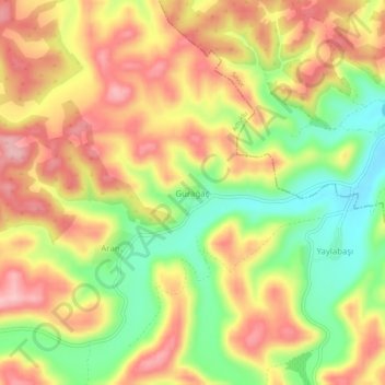 Gürağaç topographic map, elevation, terrain