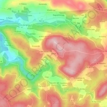 Fercoi topographic map, elevation, terrain