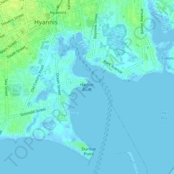 Harbor Bluff topographic map, elevation, terrain