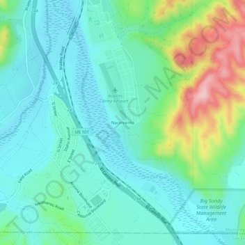 Nacimiento topographic map, elevation, terrain