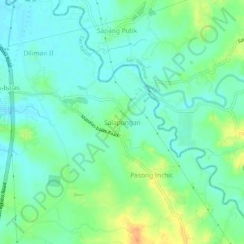 Salapungan topographic map, elevation, terrain