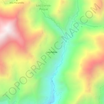 Las Faldas topographic map, elevation, terrain