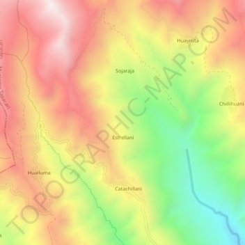 Estrellani topographic map, elevation, terrain