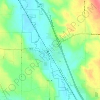 Allenton topographic map, elevation, terrain