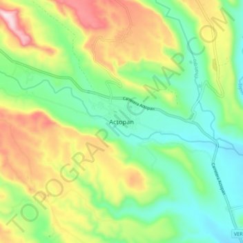 Actopan topographic map, elevation, terrain