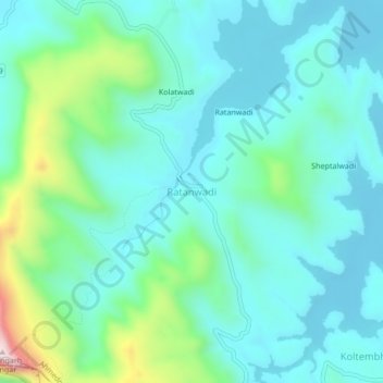 Ratanwadi topographic map, elevation, terrain