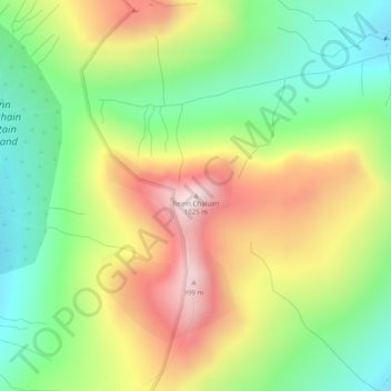 Ben Challum topographic map, elevation, terrain