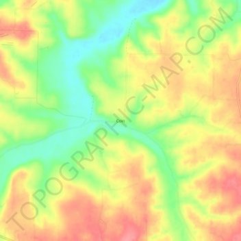 Coin topographic map, elevation, terrain