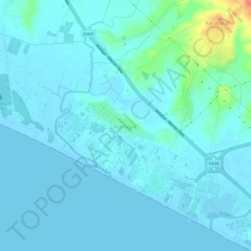 Kızılağaç topographic map, elevation, terrain