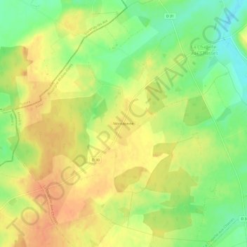 Montapeine topographic map, elevation, terrain