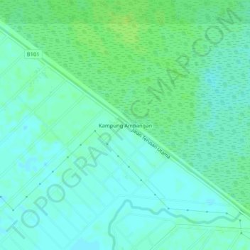 Kampung Ampangan topographic map, elevation, terrain