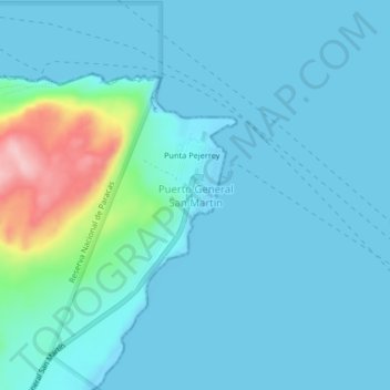 Puerto General San Martin topographic map, elevation, terrain