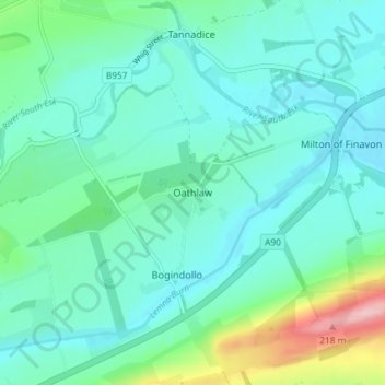 Oathlaw topographic map, elevation, terrain