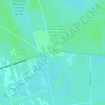 Bukit Rotan topographic map, elevation, terrain