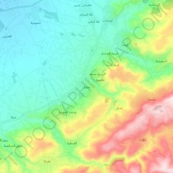 Halba topographic map, elevation, terrain