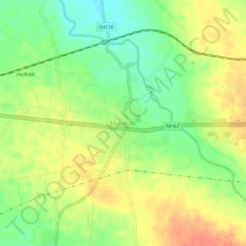 Hulakoti topographic map, elevation, terrain