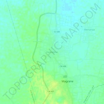Hamadine topographic map, elevation, terrain