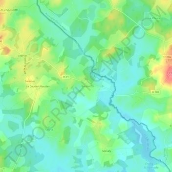 Bressol topographic map, elevation, terrain
