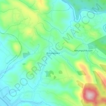 Konnappara topographic map, elevation, terrain