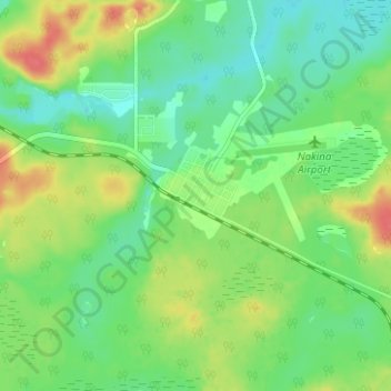 Nakina topographic map, elevation, terrain