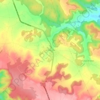 Los Pedrones topographic map, elevation, terrain