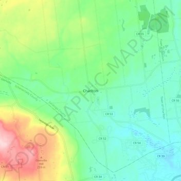 Charlton topographic map, elevation, terrain