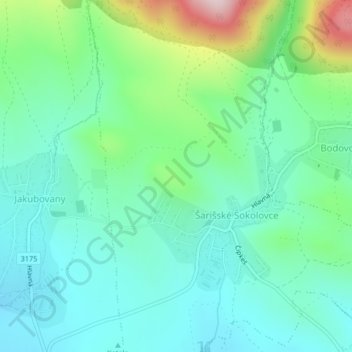 Birce topographic map, elevation, terrain