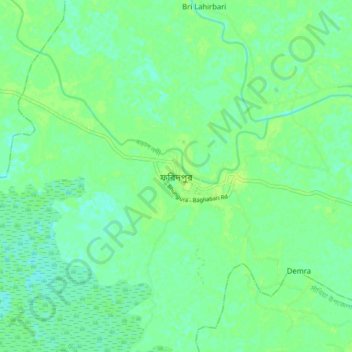 Faridpur topographic map, elevation, terrain
