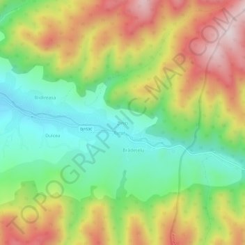 Zimți topographic map, elevation, terrain