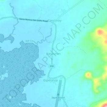 Katipunan topographic map, elevation, terrain