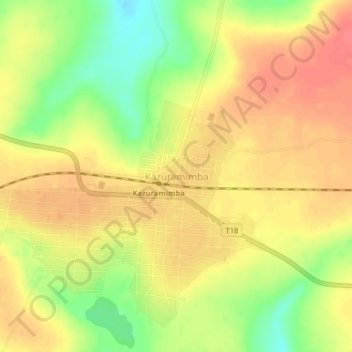 Kazuramimba topographic map, elevation, terrain