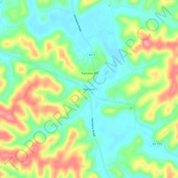 Hitchins topographic map, elevation, terrain